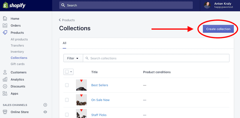 collections for shopify