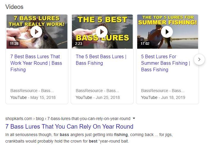 google voice search best bass fishing lure